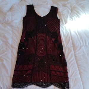 Stunning Sequined Flapper Dress - Medium